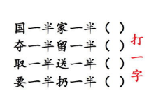 需要一半留下一半猜字,一半留下一半猜的奥秘与乐趣